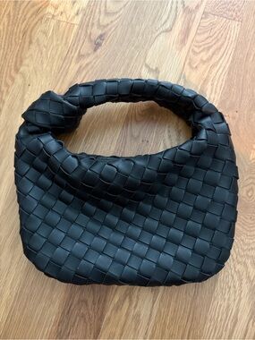 Amazon Black Woven Mini Hobo Bag